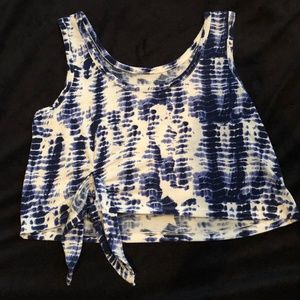 White and Blue Crop Top